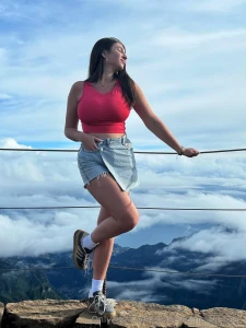 Just want to put on a bright top short skirt let my hair down and