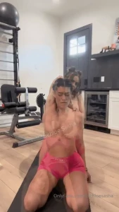 Gg gym session after a hot workout my trainer was showing me some new