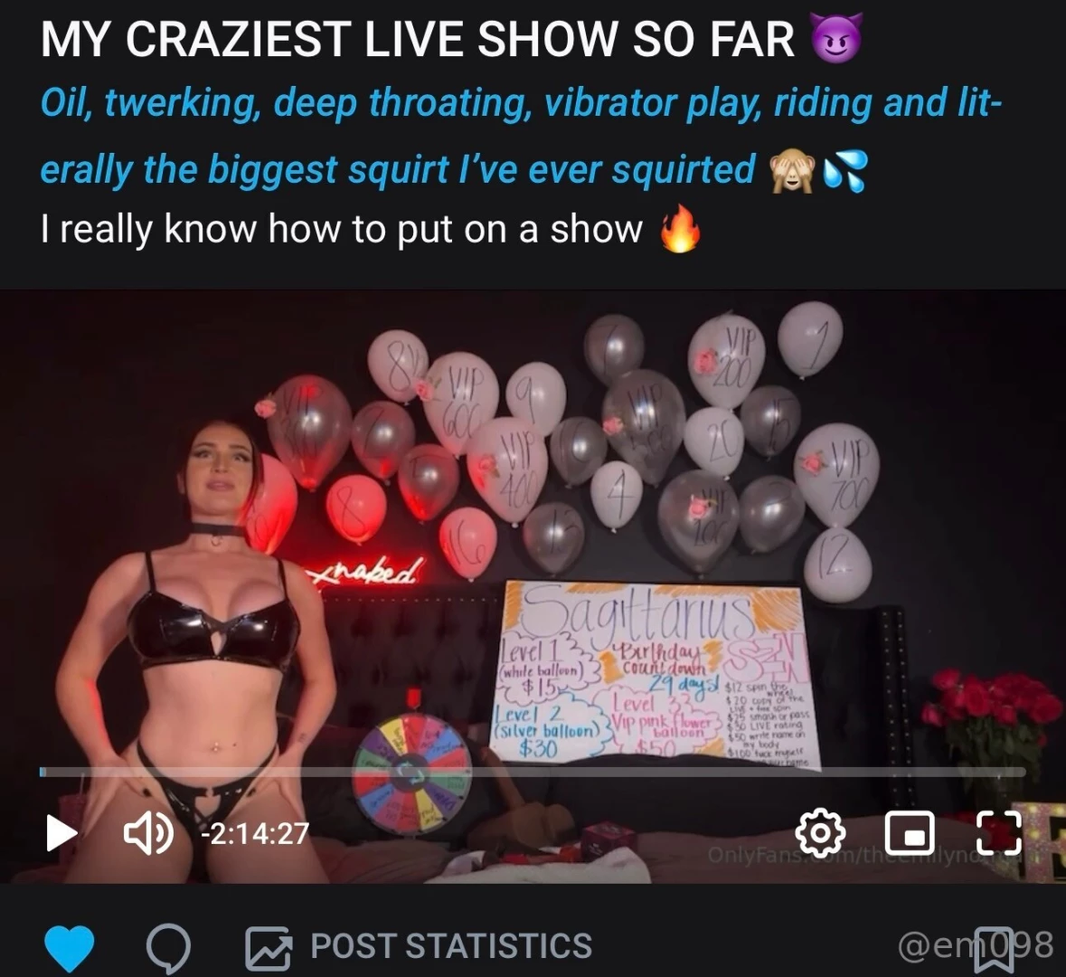 My 2 hour live show posted for freeeeee click here to watch https 