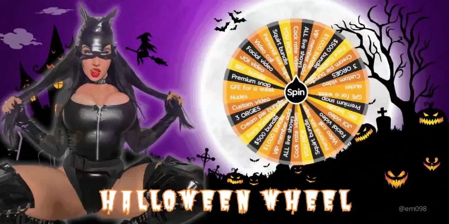 Cum spin my new halloween wheel theemilynormann 