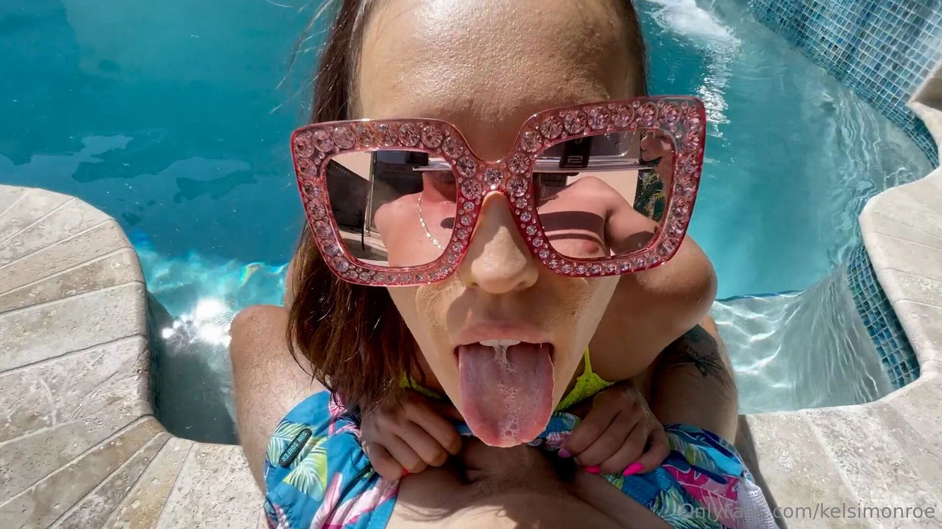 Summer is here and it is pool season wearing my bikini in the pool i part 3 