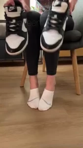 Taking off shoes and socks with talking come watch the new 4 minutes