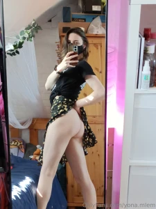 I love going pantyless in this skirt it s pretty much see through and