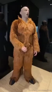 This is the first time when brock had a chance to try on a fursuit and