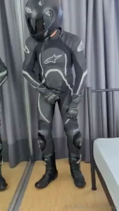 Lycra underneath leather on top hours of riding and just one thing on