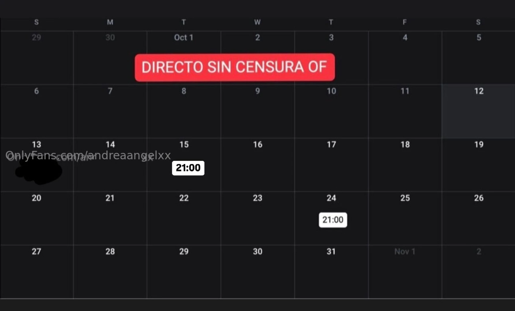 Directos sin censura mes de octubre martes 15 a las 21 00 jueves 24 a 