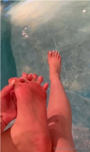 For my feet lovers playing with my beautiful feet beside the pool do
