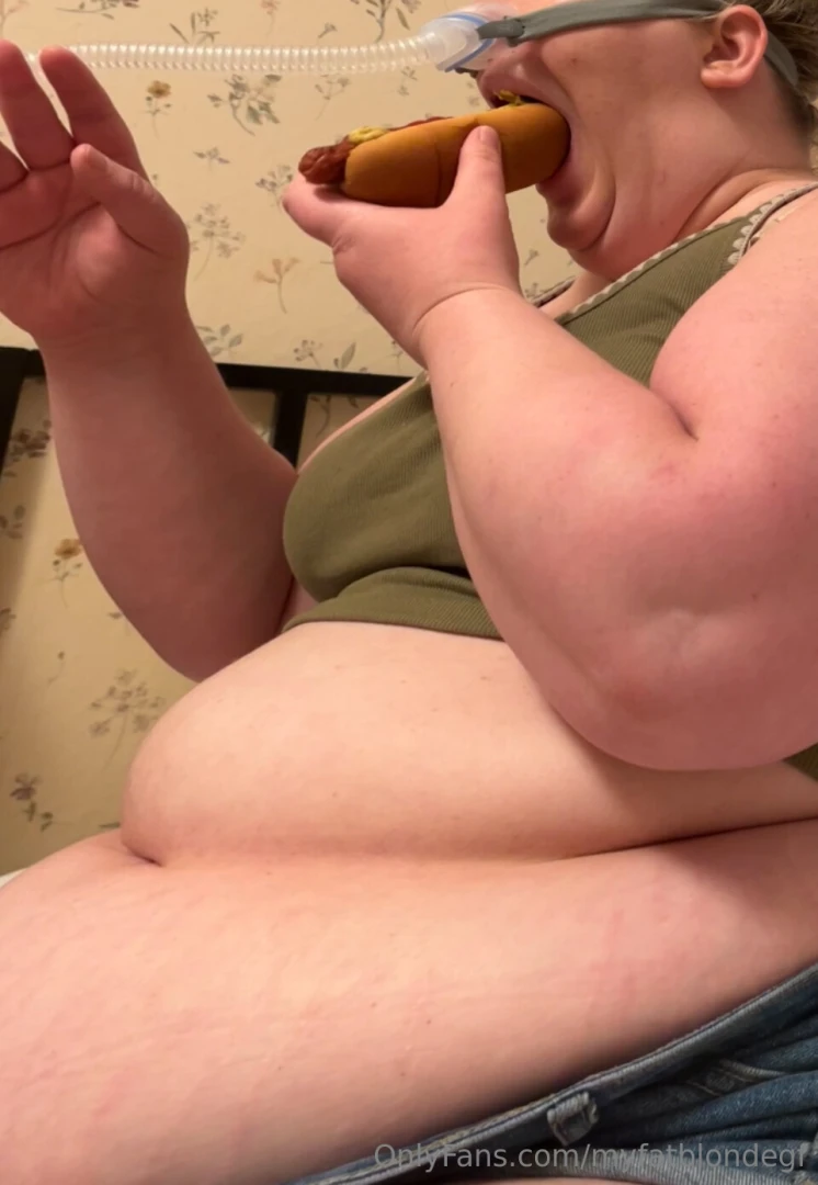 Thanks to the new cpap i was able to get her to slide one more hotdog 