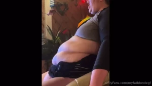 Finishing leftover cake in an obesity belt so there s really a rush