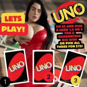 Uno you want to tip 5 and pick a number 1 2 or 3 or tip 12 for all