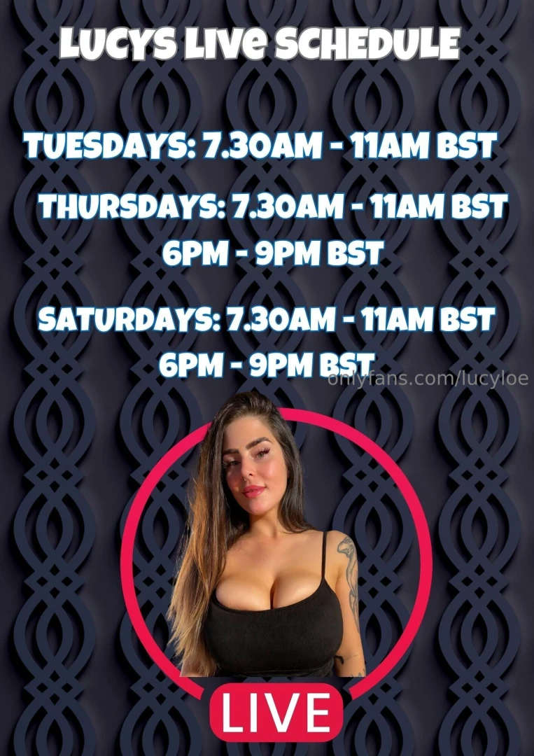 Don t miss my lives here s my schedule 