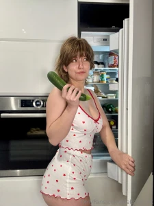 I just opened the fridge and is it me or did this cucumber get bigger