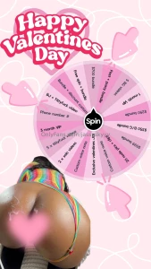 Valentines wheel spin 1 spin 15 2 spin 25 3 spin 35