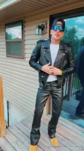 Leather smoke- dripping sweat but my cock and balls smell amazing