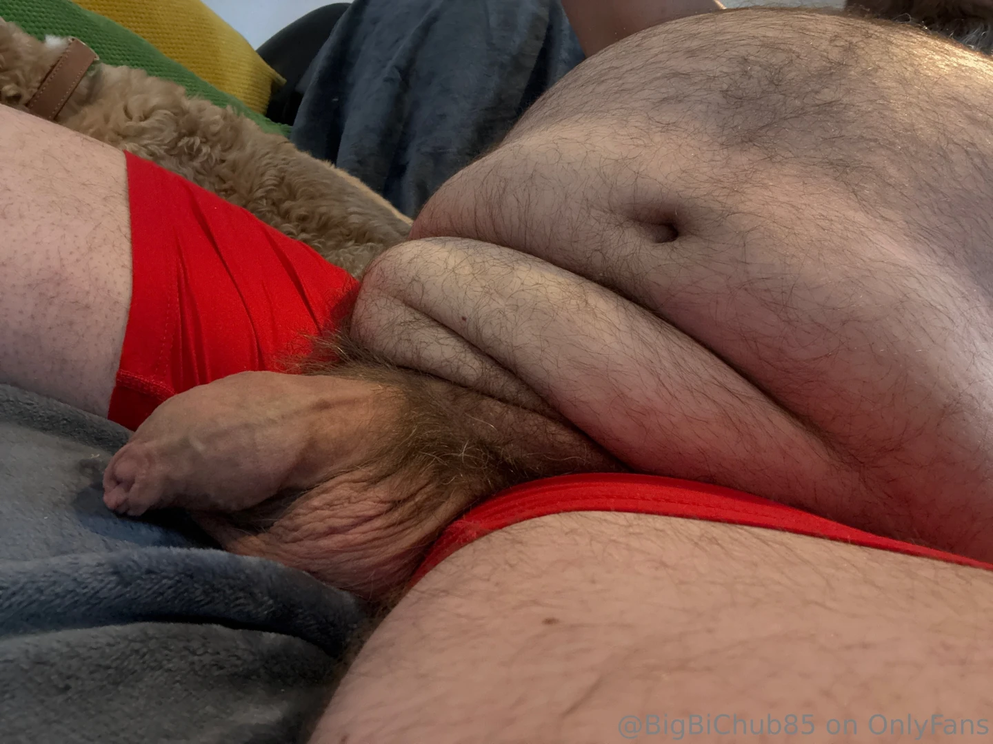 Just sitting around with my flaccid cock out 