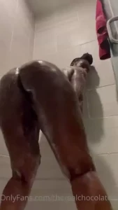 Brand new extreme raw hardcore chocolate milf shower cream amp squirt