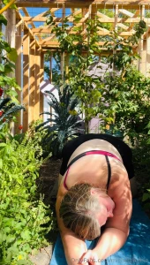 I had fun today doing yoga things got hot and i took my shirt off part 1
