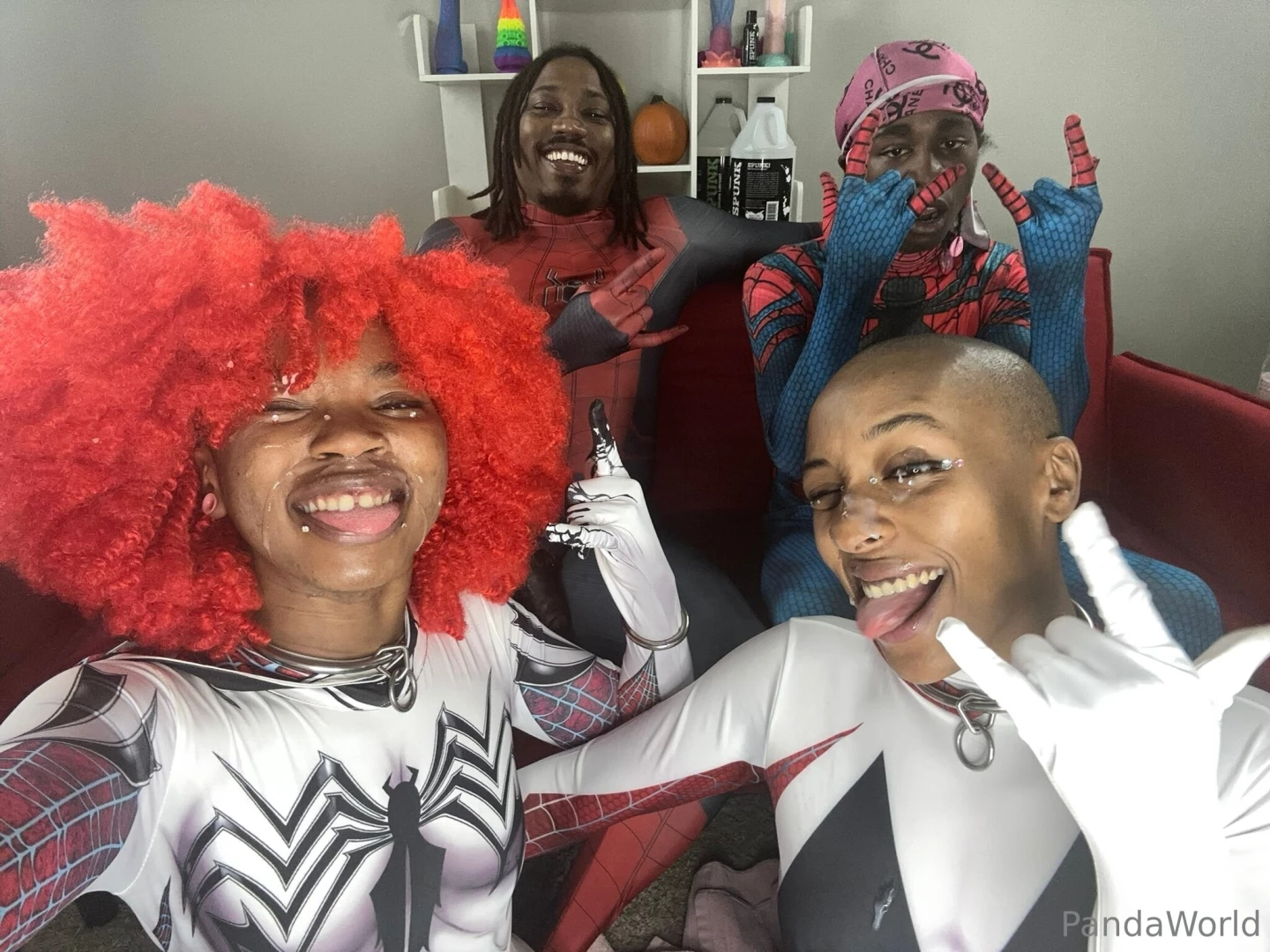 New full video mmff spider slut orgy double facial lord panda and zay 