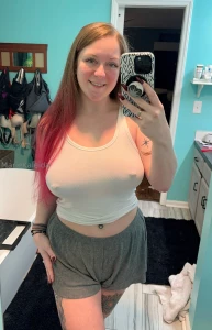 Felt sexy in my skimpy little pjs today this white tank top is oh so part 1