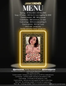 Menu for easy reference