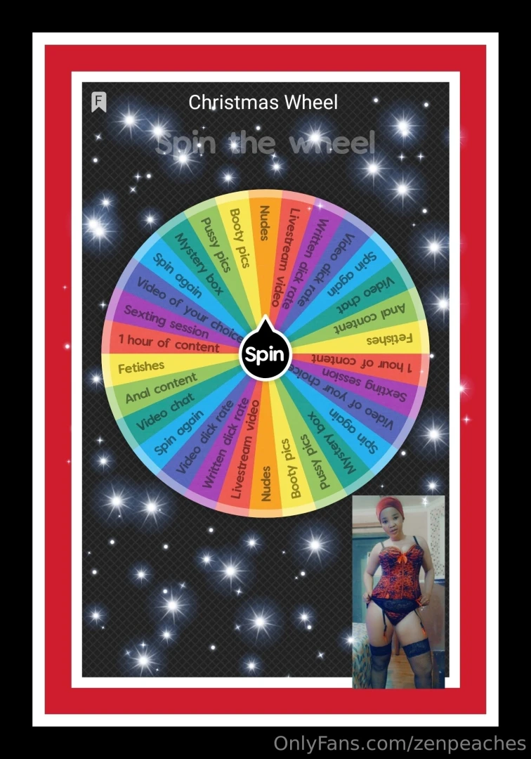 Ho ho ho spin the wheel of pleasure and win a chance to unwrap a 
