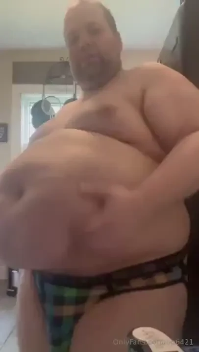 Jock strap belly play in the kitchen this was from spring of 2024 