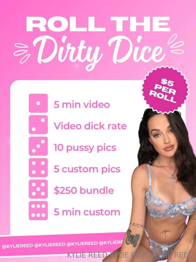 Roll my dice tip 5 and receive a screen recorded video of me rolling 