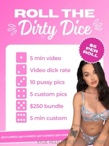 Roll my dice tip 5 and receive a screen recorded video of me rolling
