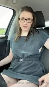 Public car masturbation i finger my pussy in the car and rub my clit
