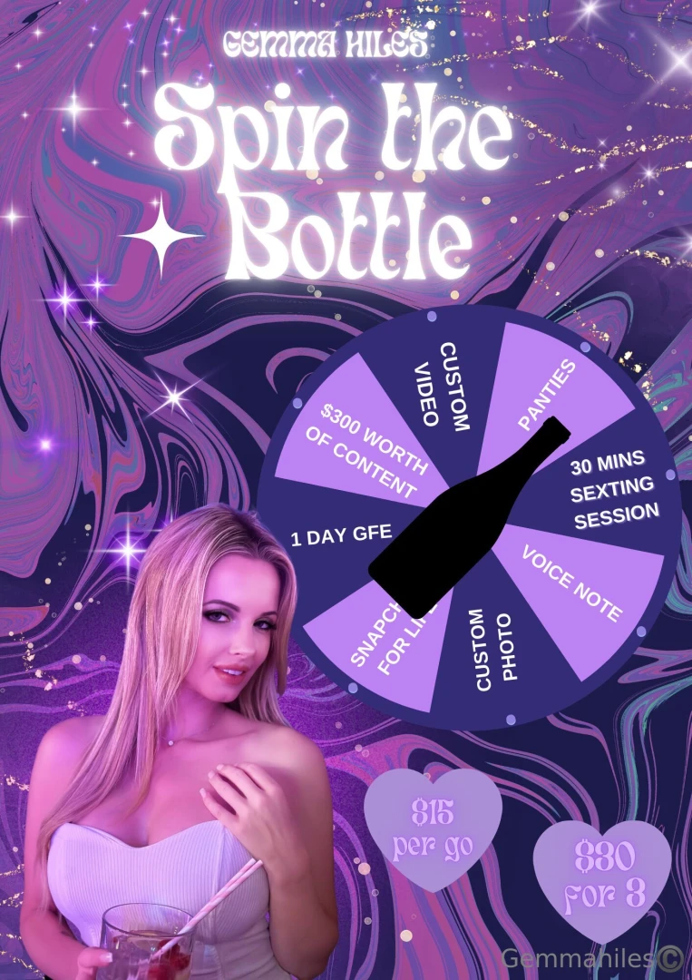 Ready to play a little dirty spin the bottle for just 15 per go or 30 