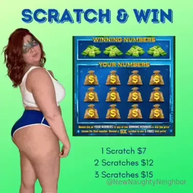 - every scratch a winner match 1 number amp win a sexy xxx solo video 