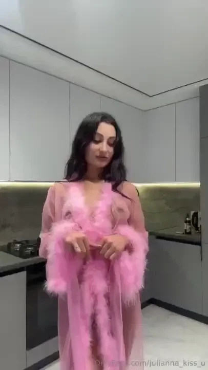 Through the soft waves of pink i feel how this robe hugs me like a 