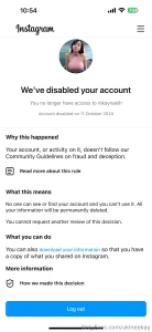 So both my instagram and facebook has been permanently disabled part 2