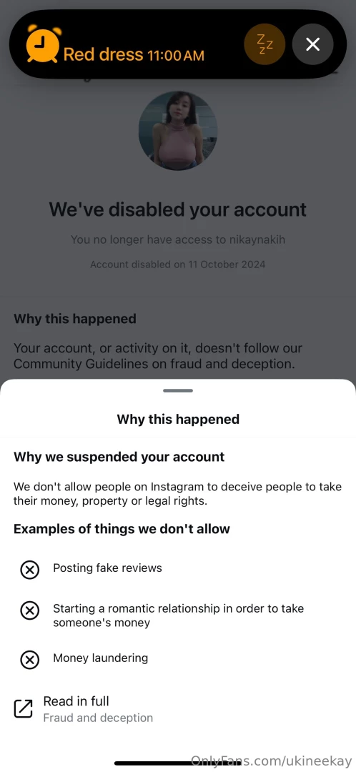 So both my instagram and facebook has been permanently disabled 