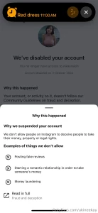 So both my instagram and facebook has been permanently disabled