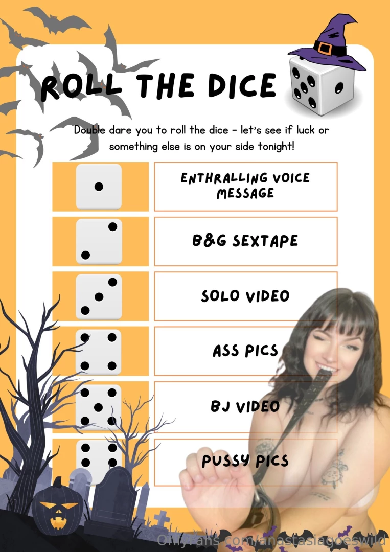 Welcome to a halloween nbsp game of chance only the bold roll the dice 