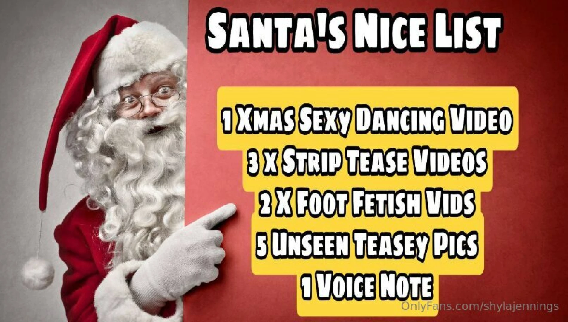 Santa s nice list tip 100 if you want to receive everything right now 