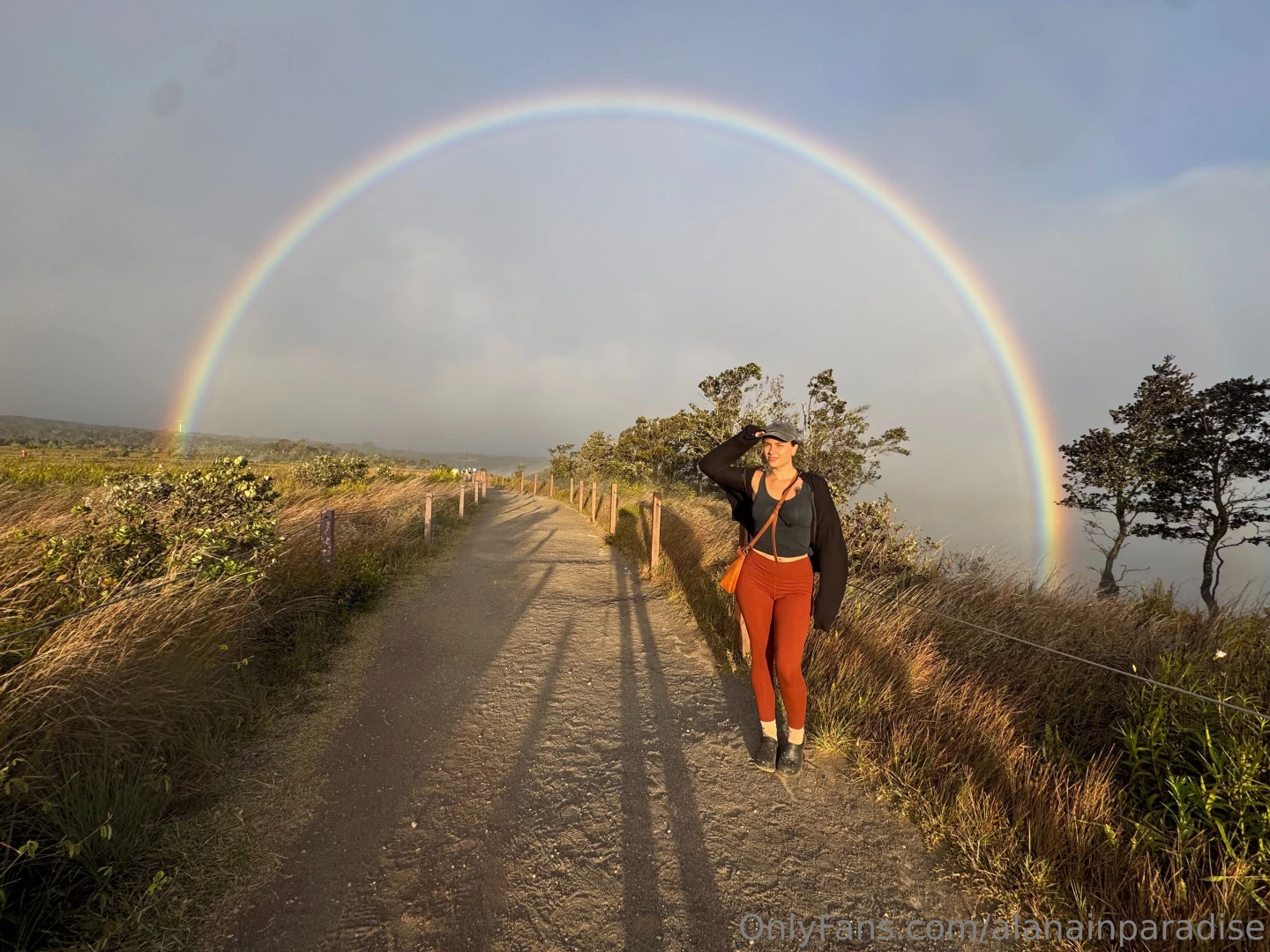 Encountered a full-on double rainbow today on a hike at the volcano part 1 