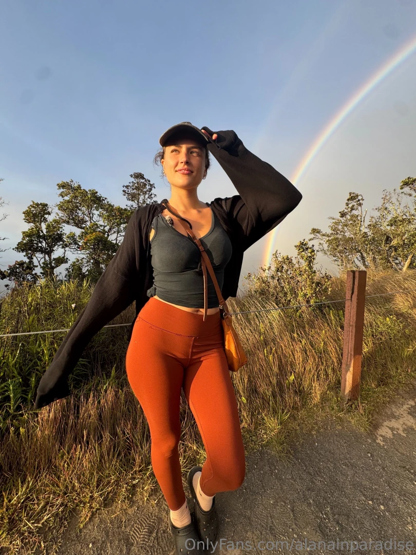 Encountered a full-on double rainbow today on a hike at the volcano 