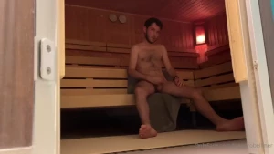 Almost got caught jerking in the sauna also happy holidays
