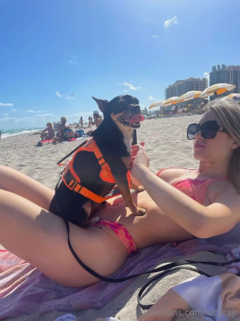 At the beach with my bestie 