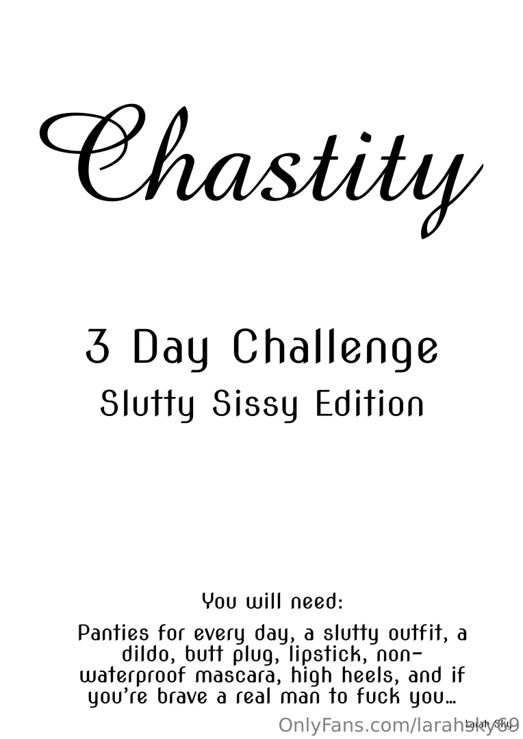 3 day chastity challenge - slutty sissy complete these while wearing 