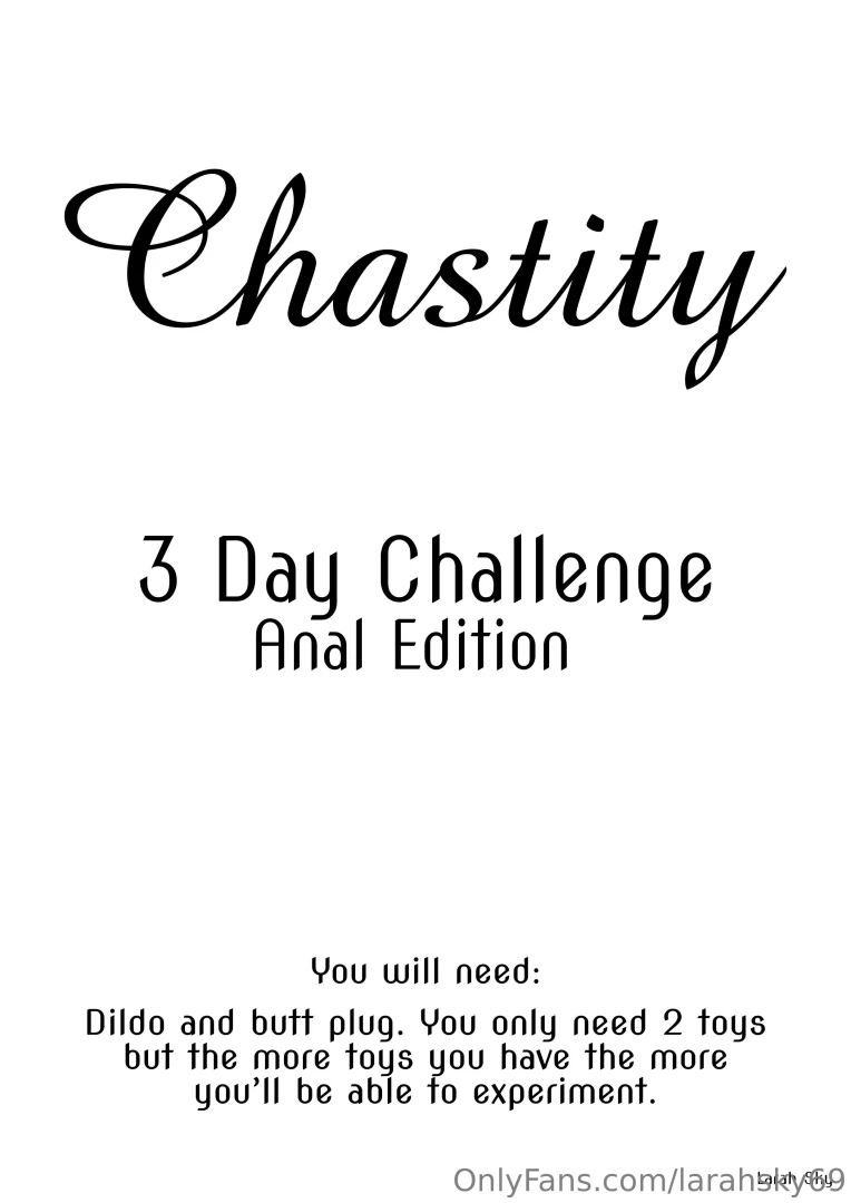 3 day chastity challenge - anal complete these while wearing your cage 