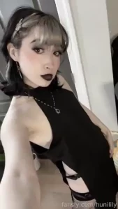 Hey goth gothgirl altgirl blackdress petite alternative