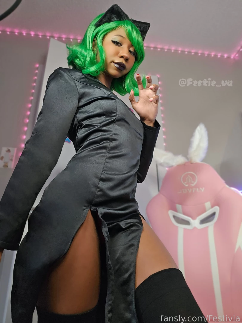 Tatsumaki catgirl at ur service tornado cosplay ebony gamergirl teen part 2 