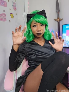 Tatsumaki catgirl at ur service tornado cosplay ebony gamergirl teen part 3