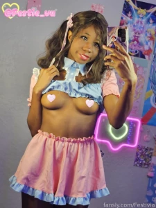 Gt gt ebony gamergirl teen slut cute cosplay egirl petite fyp kawaii