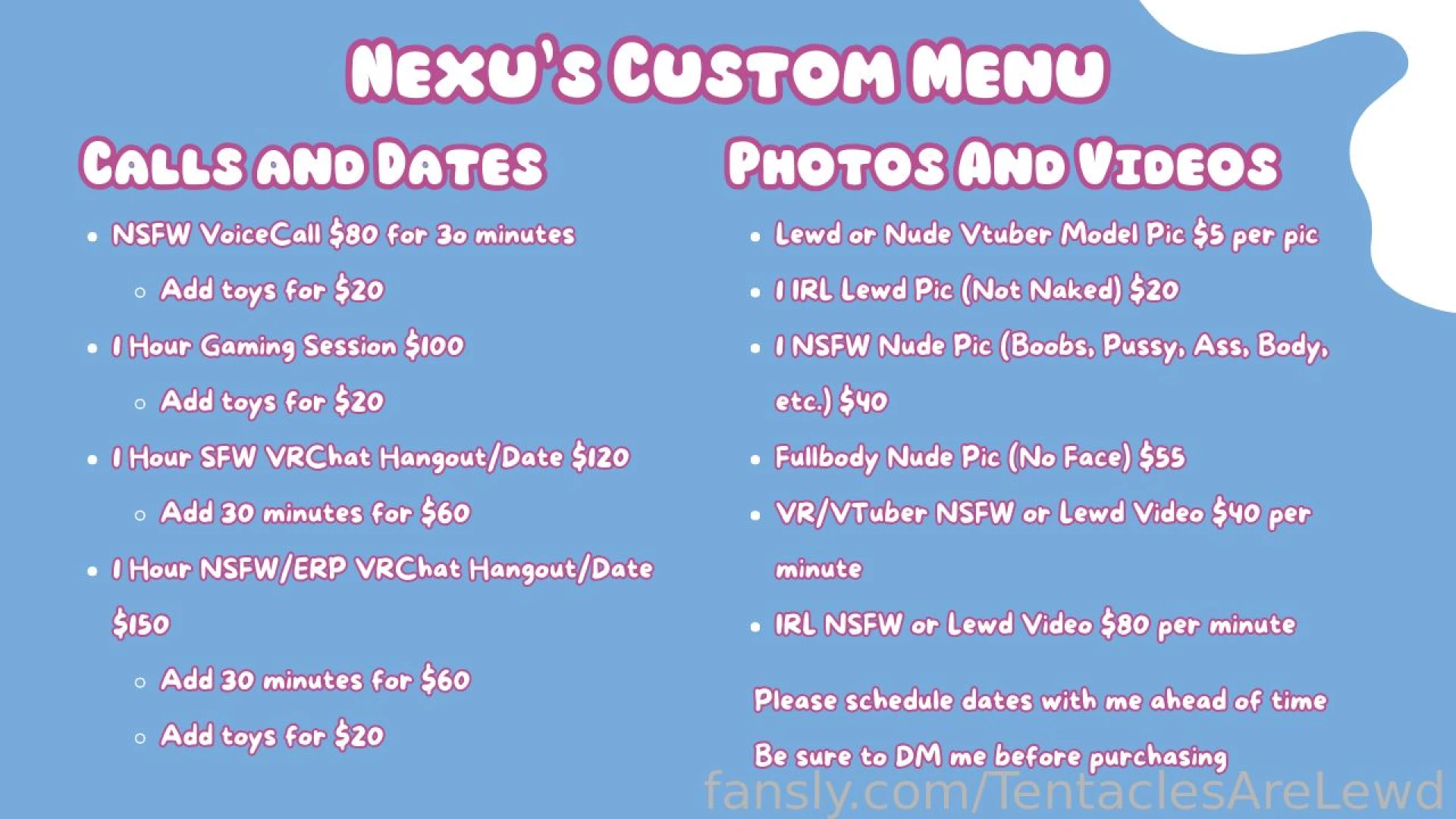 Finally my official custom menu is open and available want your own part 1 