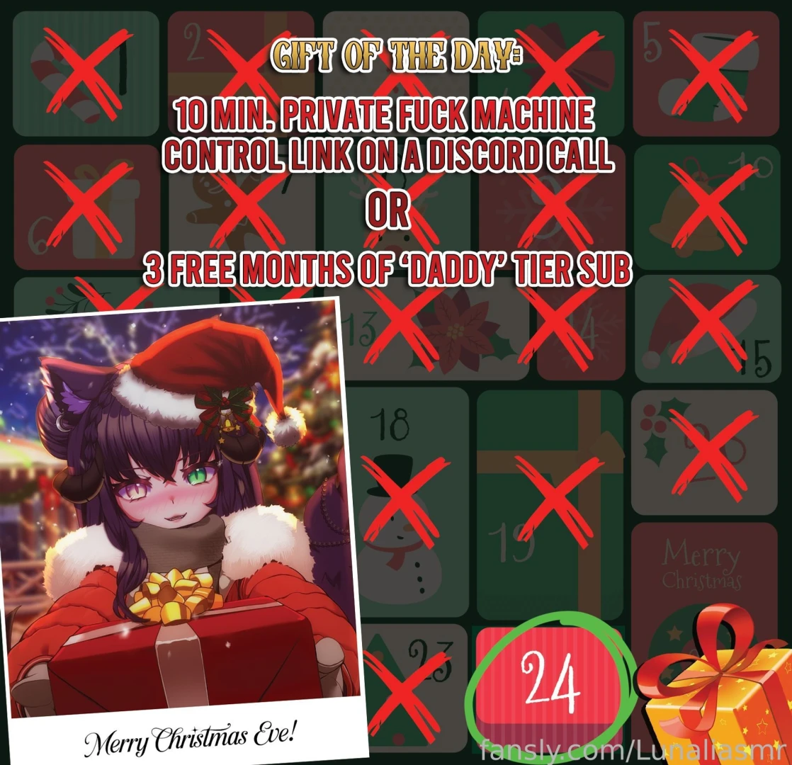 Fansly advent calendar day 24 merry christmas eve to you all gift of 