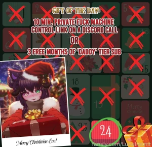Fansly advent calendar day 24 merry christmas eve to you all gift of